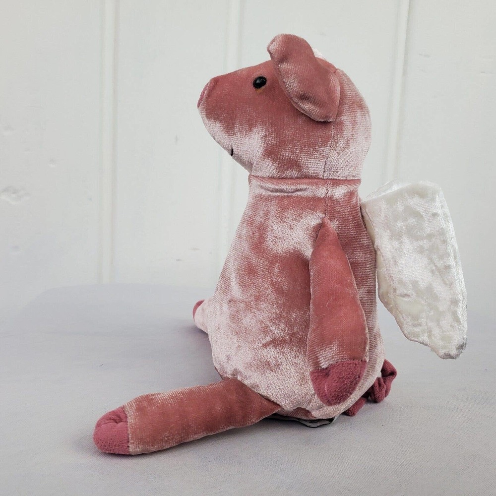 JellyCat 10 inch Piggy Might Fly Plush Crushed Velvet Pig Wings Stuffed Toy - Picture 4 of 10